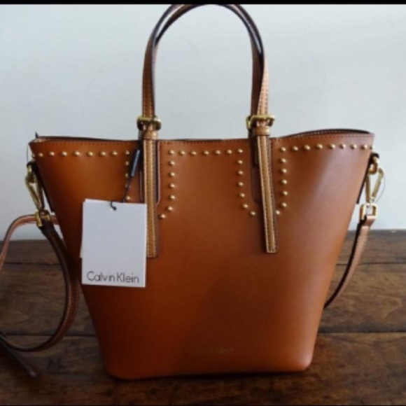 Calvin Klein Bag-in-Bag Brown Studded Purse. - Picture 2 of 11